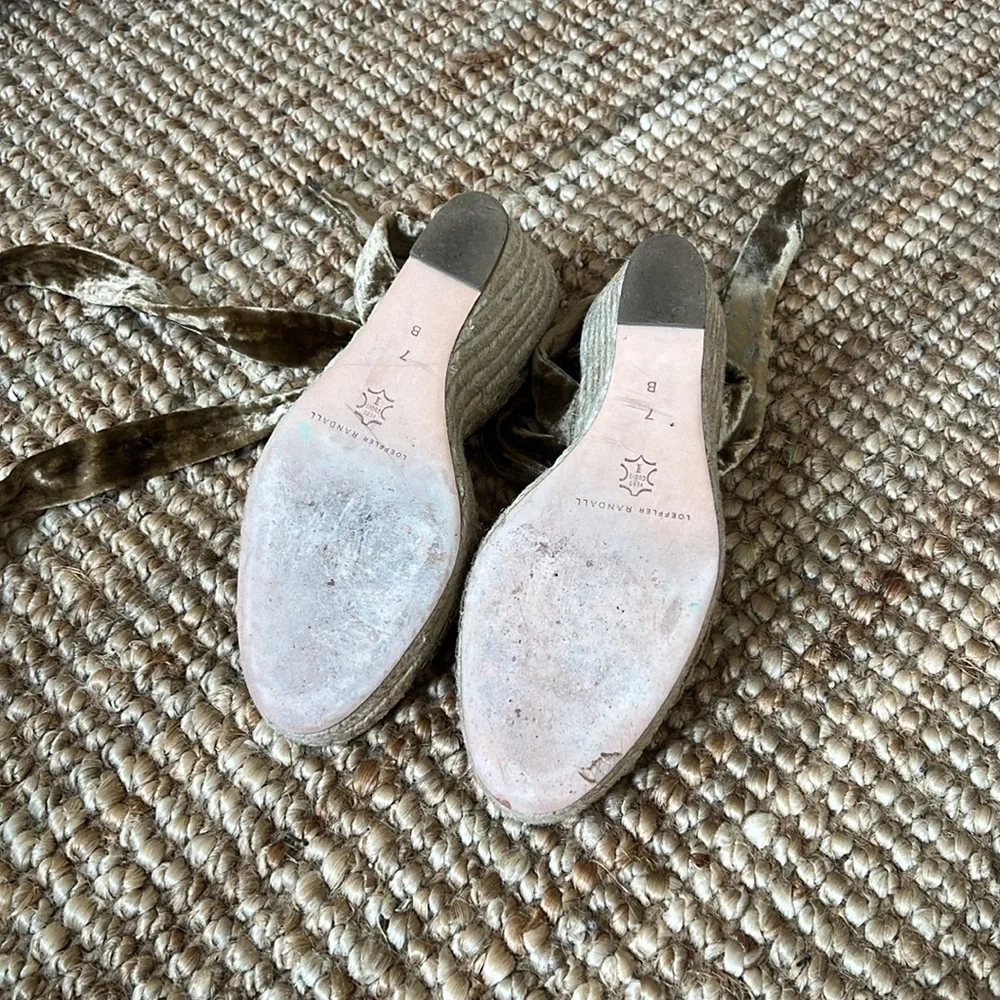 Loeffler Randall Harper velvet espadrille wedge.